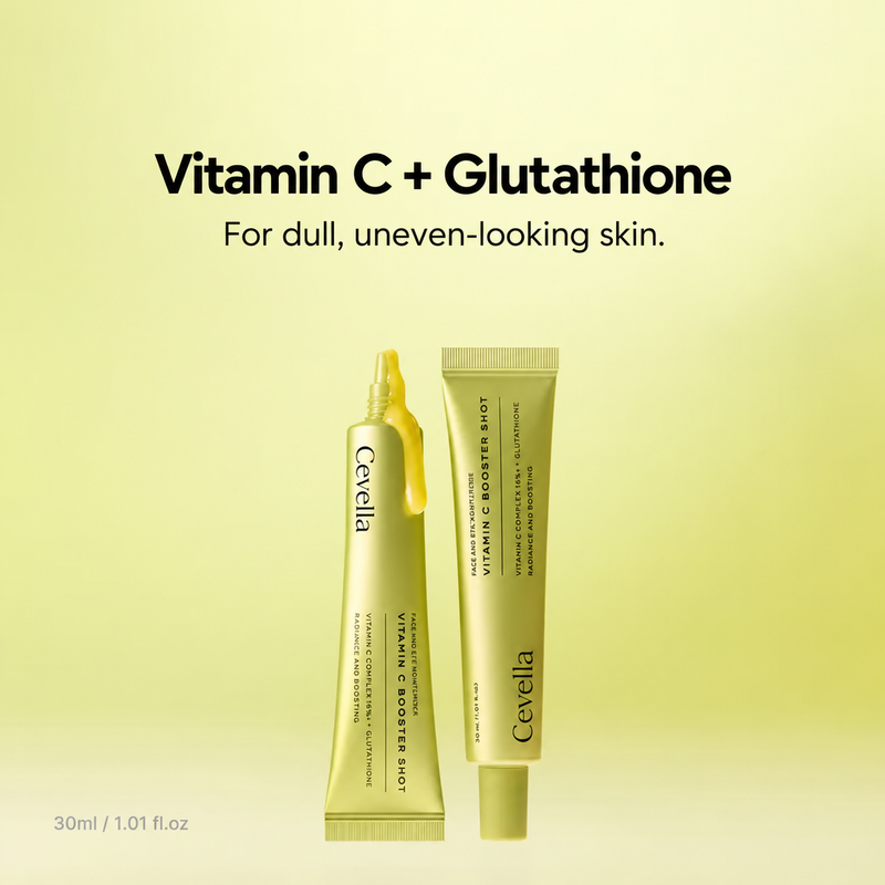Two Cevella serum tubes on a pale yellow-green background.