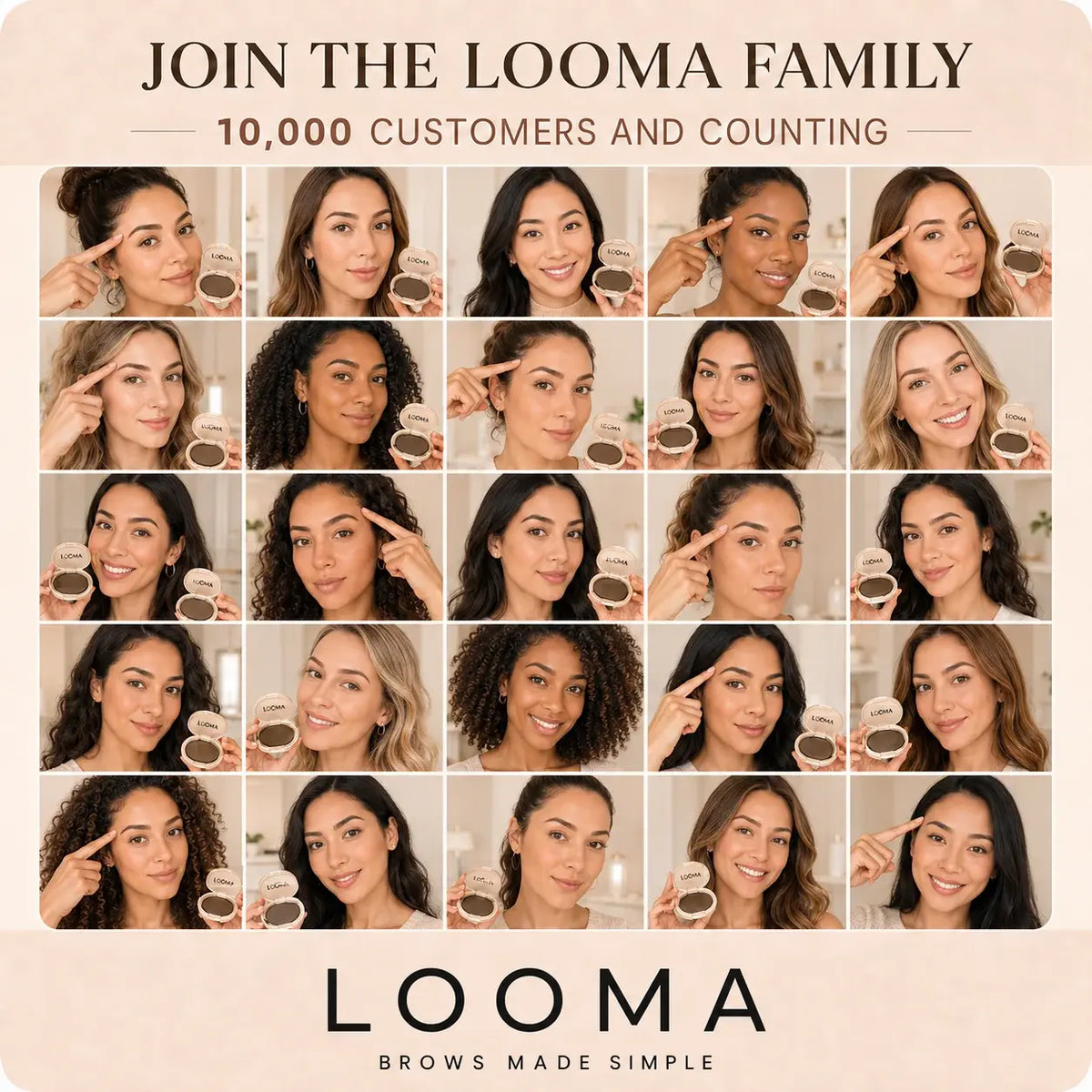 Collage of Looma customers with the message 10,000 customers and counting.