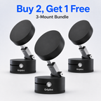 Three GripArc vacuum phone mounts included in the bundle