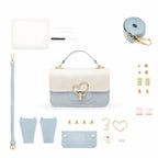 Moytsa Blue finished handbag with matching kit components
