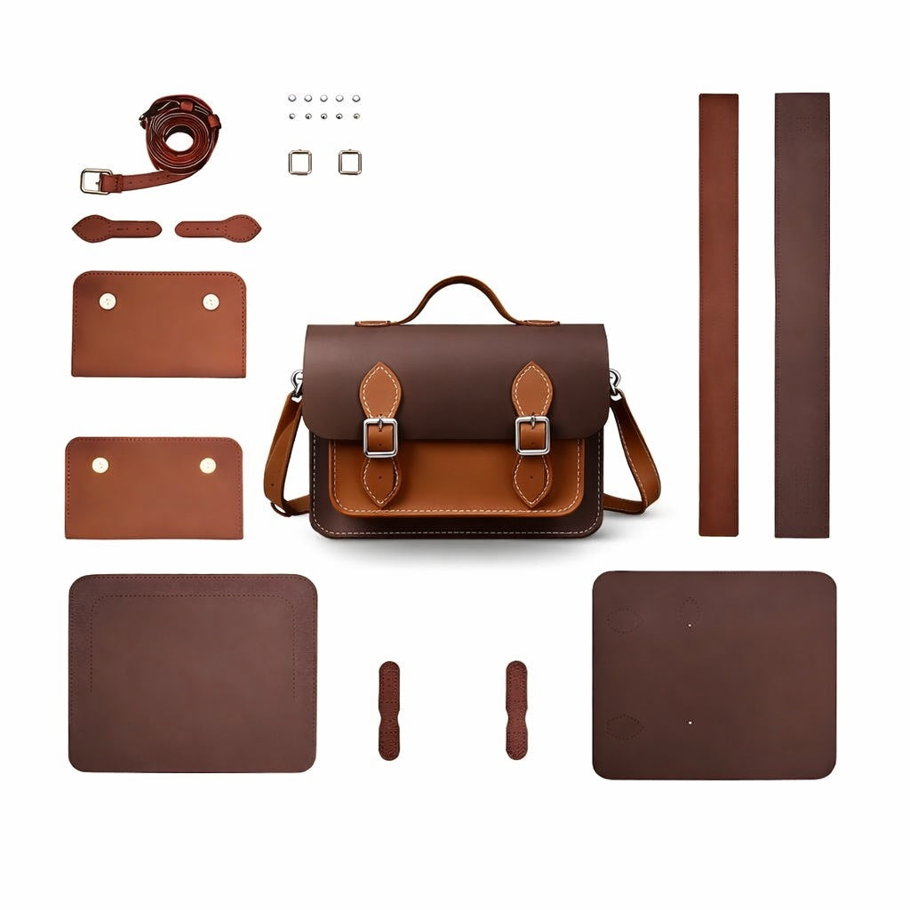 Liliora Brown finished handbag with matching kit pieces
