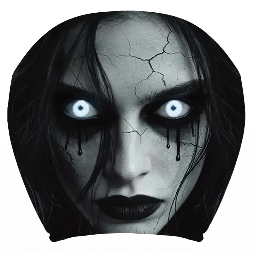 Hollow Widow creepy face car headrest cover